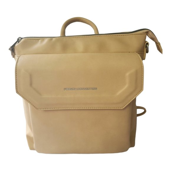 NEW French Connection Women's Elise Convertible Faux Leather Backpack, Camel NWT - Picture 4 of 8